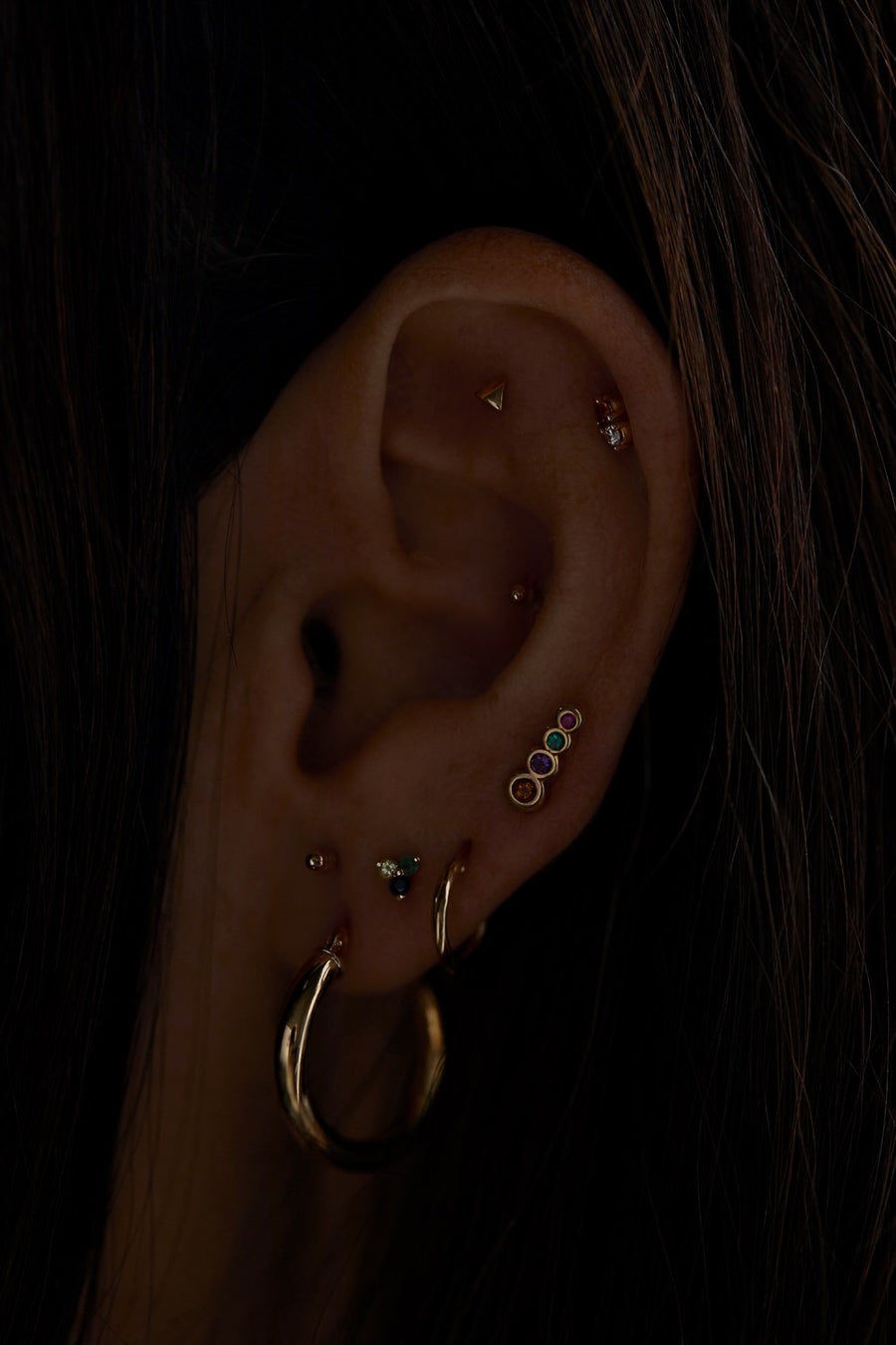 CITRINE & DIAMOND ANTIQUE DOUBLE STUD