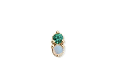 OPAL & EMERALD ANTIQUE DOUBLE STUD