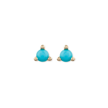 TURQUOISE BIRTHSTONE STUDS